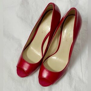 Enzo Angiolini Red Peep Toe Heels